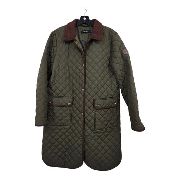 Lauren Ralph Lauren Jackets & Blazers - Lauren Ralph Lauren LRL Quilted Barn Coat Women's LG Green Chore Jacket Corduroy